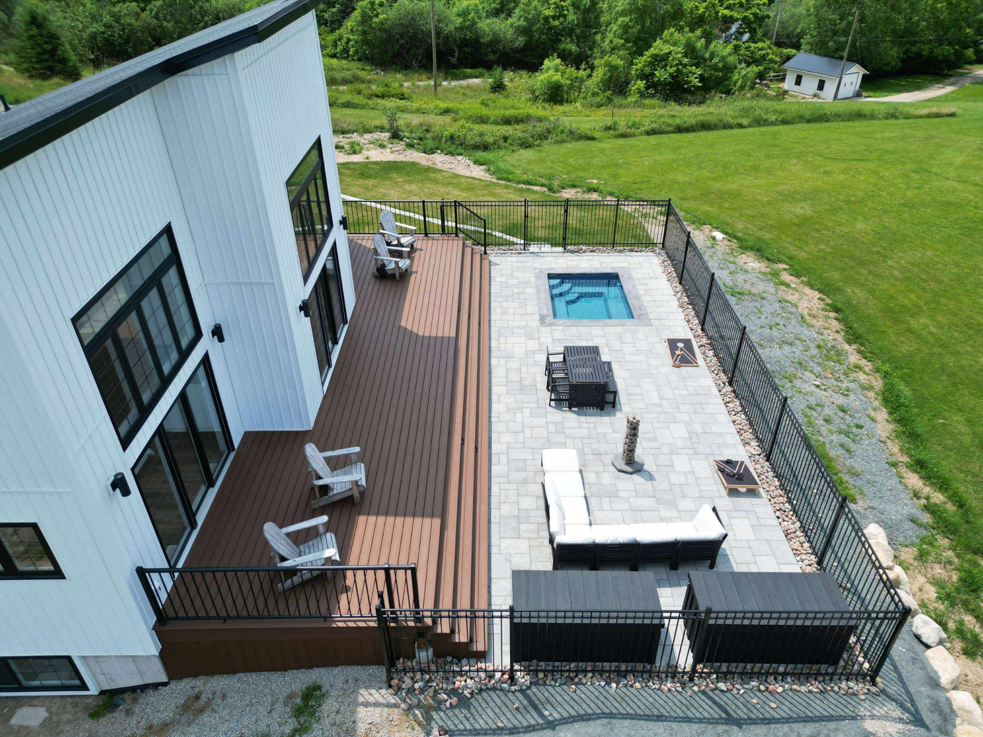Aerial view of the whole house on the Aspotogan Peninsula coastline